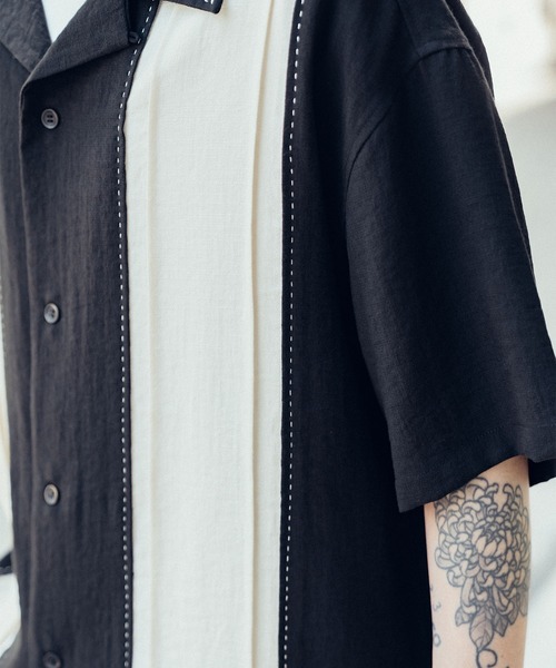 Subciety（サブサエティ）の「Hand stitch panel shirt（シャツ/ブラウス・メンズ・グリーン/ブラック/ブラウン・SMALL/MEDIUM/LARGE/X-LARGE）」の15枚目の写真