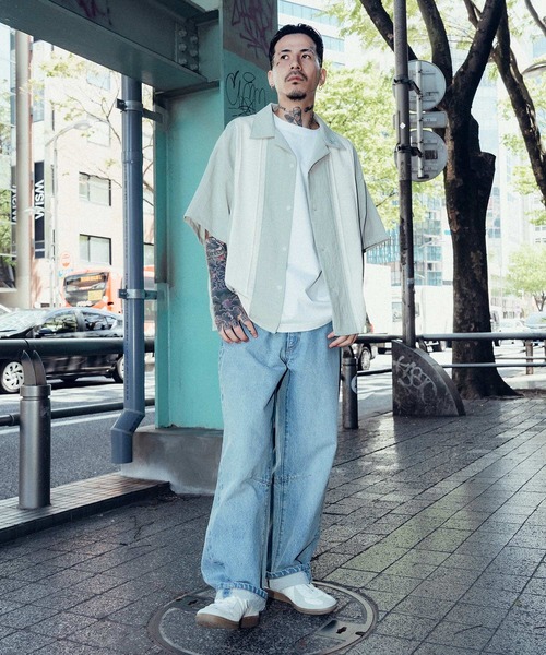 Subciety（サブサエティ）の「Hand stitch panel shirt（シャツ/ブラウス・メンズ・グリーン/ブラック/ブラウン・SMALL/MEDIUM/LARGE/X-LARGE）」の5枚目の写真