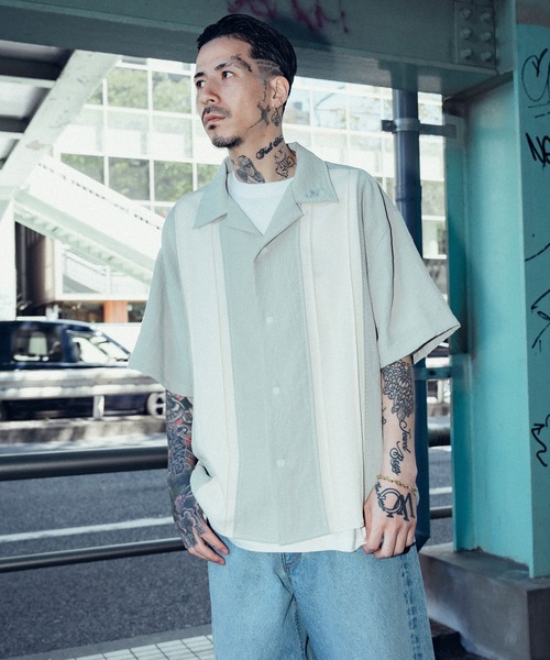 Subciety（サブサエティ）の「Hand stitch panel shirt（シャツ/ブラウス・メンズ・グリーン/ブラック/ブラウン・SMALL/MEDIUM/LARGE/X-LARGE）」の7枚目の写真