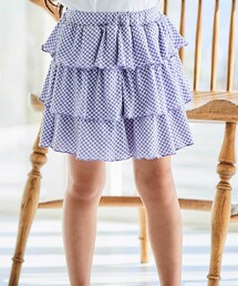 BeBe（ベベ）の「ギンガムジャガードヒラミニキュロットパンツ(90~150cm)（その他パンツ・キッズ）」