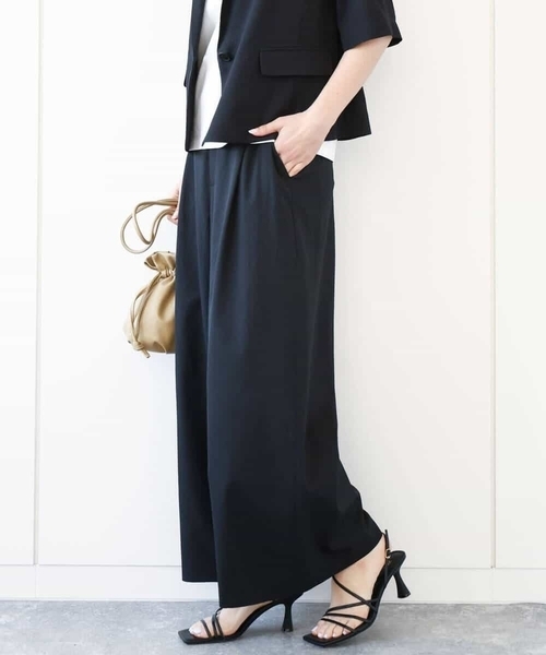 MK MICHEL KLEIN（エムケーミッシェルクラン）の「ドライリネンライクワイドパンツ/洗える（その他パンツ・レディース・ブラック/カーキ・38）」の5枚目の写真