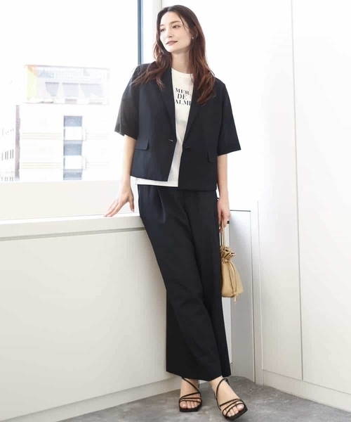 MK MICHEL KLEIN（エムケーミッシェルクラン）の「ドライリネンライクワイドパンツ/洗える（その他パンツ・レディース・ブラック/カーキ・38）」の9枚目の写真