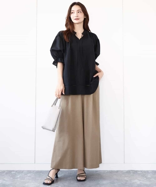 MK MICHEL KLEIN（エムケーミッシェルクラン）の「ドライリネンライクワイドパンツ/洗える（その他パンツ・レディース・ブラック/カーキ・38）」の11枚目の写真