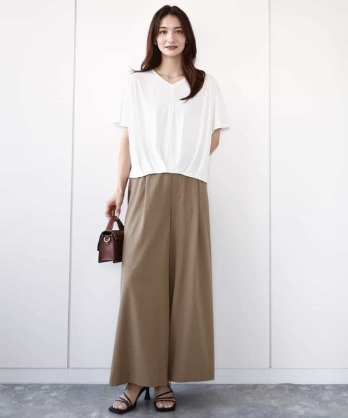 MK MICHEL KLEIN（エムケーミッシェルクラン）の「ドライリネンライクワイドパンツ/洗える（その他パンツ・レディース・ブラック/カーキ・38）」の19枚目の写真