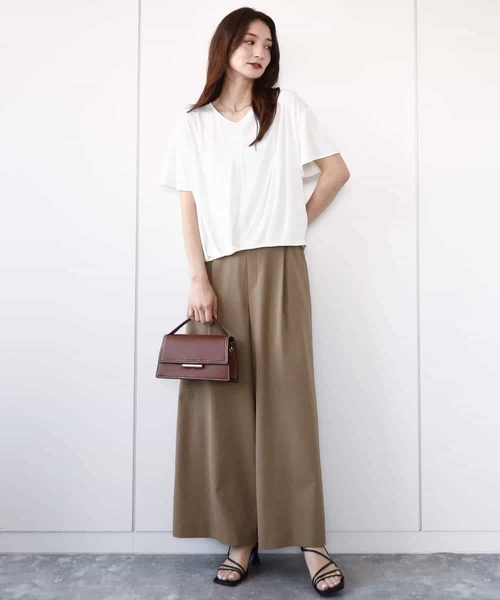 MK MICHEL KLEIN（エムケーミッシェルクラン）の「ドライリネンライクワイドパンツ/洗える（その他パンツ・レディース・ブラック/カーキ・38）」の20枚目の写真