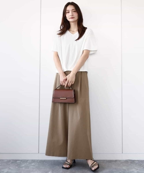 MK MICHEL KLEIN（エムケーミッシェルクラン）の「ドライリネンライクワイドパンツ/洗える（その他パンツ・レディース・ブラック/カーキ・38）」の21枚目の写真