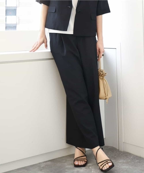 MK MICHEL KLEIN（エムケーミッシェルクラン）の「ドライリネンライクワイドパンツ/洗える（その他パンツ・レディース・ブラック/カーキ・38）」の3枚目の写真