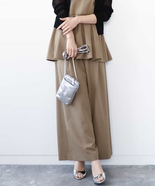 MK MICHEL KLEIN（エムケーミッシェルクラン）の「ドライリネンライクワイドパンツ/洗える（その他パンツ・レディース・ブラック/カーキ・38）」の4枚目の写真