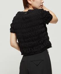 【HL】SHIRRING CROPPED TEE
