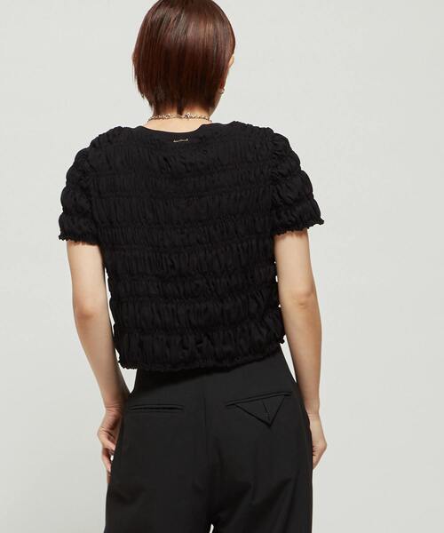 CONVERSE TOKYO(コンバーストウキョウ)の「【HL】SHIRRING CROPPED TEE(Tシャツ/カットソー・レディース・ブルー/ブラック/ホワイト・FREE)」の10枚目の写真