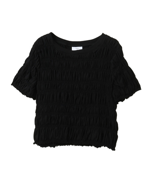 CONVERSE TOKYO(コンバーストウキョウ)の「【HL】SHIRRING CROPPED TEE(Tシャツ/カットソー・レディース・ブルー/ブラック/ホワイト・FREE)」の11枚目の写真