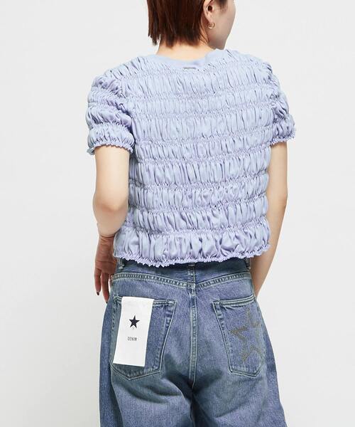 CONVERSE TOKYO(コンバーストウキョウ)の「【HL】SHIRRING CROPPED TEE(Tシャツ/カットソー・レディース・ブルー/ブラック/ホワイト・FREE)」の12枚目の写真