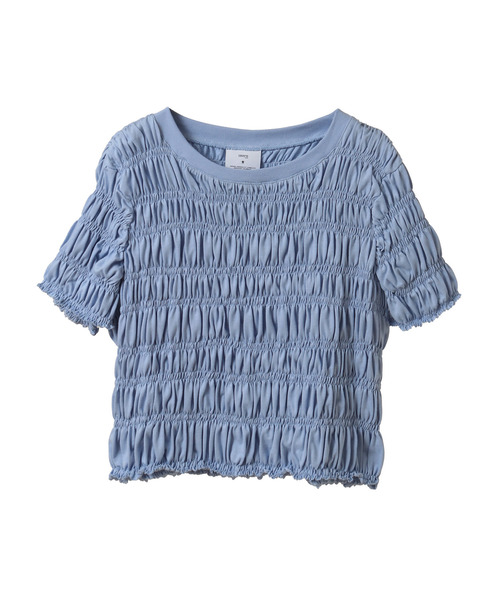 CONVERSE TOKYO(コンバーストウキョウ)の「【HL】SHIRRING CROPPED TEE(Tシャツ/カットソー・レディース・ブルー/ブラック/ホワイト・FREE)」の15枚目の写真