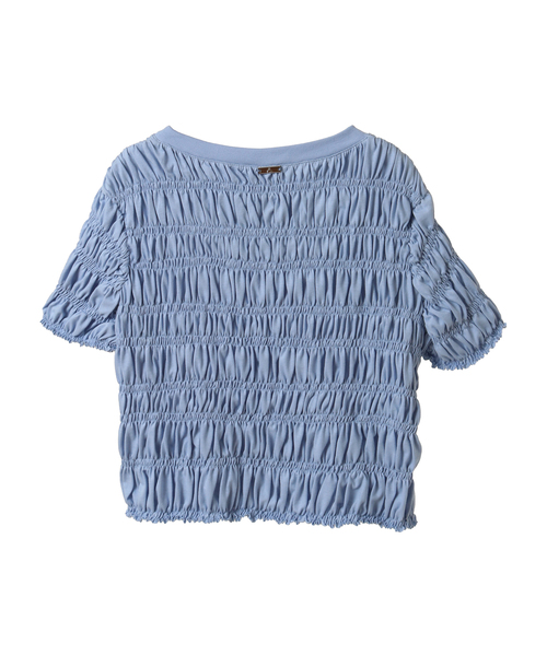 CONVERSE TOKYO(コンバーストウキョウ)の「【HL】SHIRRING CROPPED TEE(Tシャツ/カットソー・レディース・ブルー/ブラック/ホワイト・FREE)」の16枚目の写真