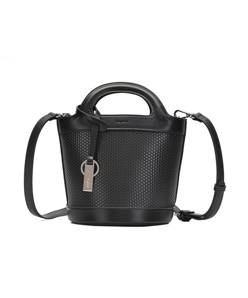 Ungrid(アングリッド)の「【Ungrid/アングリッド】型押し 巾着付きバケツショルダーバッグ(かごバッグ・レディース・ブラック/ブラック×ベージュ/ダークブラウン/キャメル・FREE)」の17枚目の写真