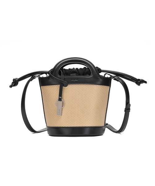 Ungrid(アングリッド)の「【Ungrid/アングリッド】型押し 巾着付きバケツショルダーバッグ(かごバッグ・レディース・ブラック/ブラック×ベージュ/ダークブラウン/キャメル・FREE)」の18枚目の写真