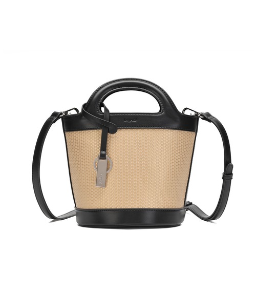 Ungrid(アングリッド)の「【Ungrid/アングリッド】型押し 巾着付きバケツショルダーバッグ(かごバッグ・レディース・ブラック/ブラック×ベージュ/ダークブラウン/キャメル・FREE)」の20枚目の写真