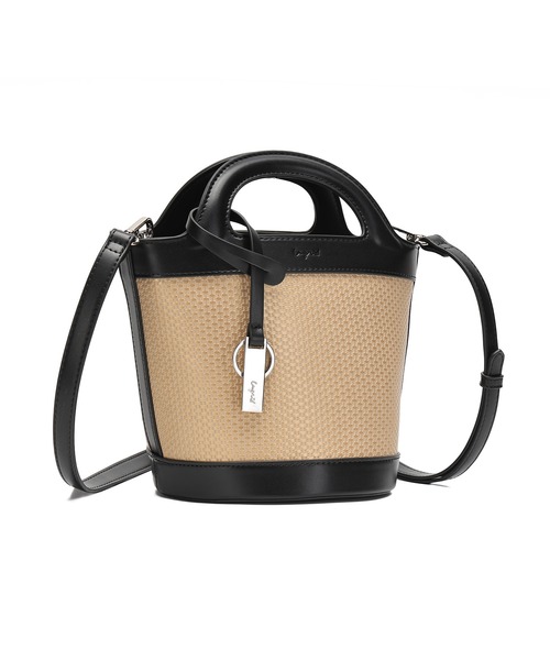 Ungrid(アングリッド)の「【Ungrid/アングリッド】型押し 巾着付きバケツショルダーバッグ(かごバッグ・レディース・ブラック/ブラック×ベージュ/ダークブラウン/キャメル・FREE)」の22枚目の写真