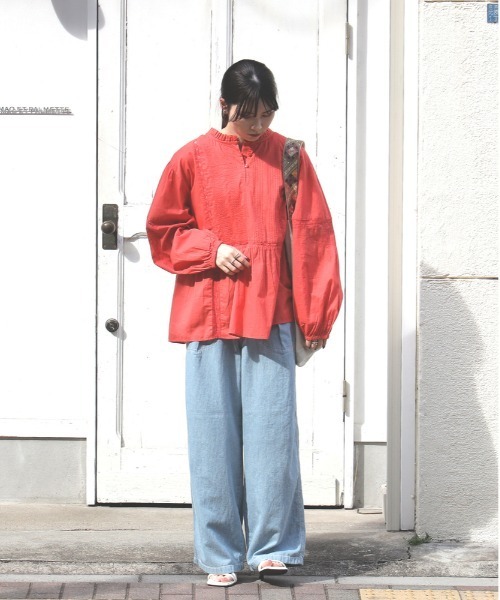 SOMETHING(サムシング)の「SOMETHING(サムシング)リネンペインターデニムパンツ(デニムパンツ・レディース・ライトインディゴブルー・S/M/XS)」の16枚目の写真
