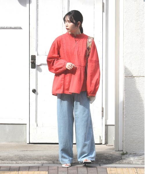 SOMETHING(サムシング)の「SOMETHING(サムシング)リネンペインターデニムパンツ(デニムパンツ・レディース・ライトインディゴブルー・S/M/XS)」の8枚目の写真