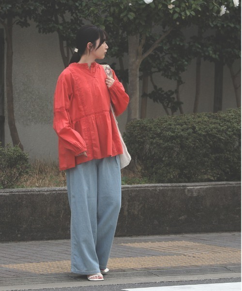 SOMETHING(サムシング)の「SOMETHING(サムシング)リネンペインターデニムパンツ(デニムパンツ・レディース・ライトインディゴブルー・S/M/XS)」の10枚目の写真