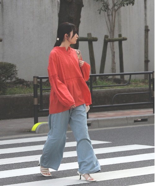 SOMETHING(サムシング)の「SOMETHING(サムシング)リネンペインターデニムパンツ(デニムパンツ・レディース・ライトインディゴブルー・S/M/XS)」の12枚目の写真