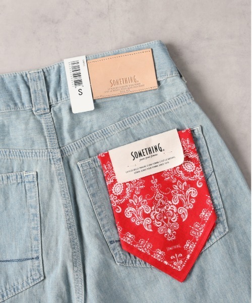SOMETHING(サムシング)の「SOMETHING(サムシング)リネンペインターデニムパンツ(デニムパンツ・レディース・ライトインディゴブルー・S/M/XS)」の4枚目の写真