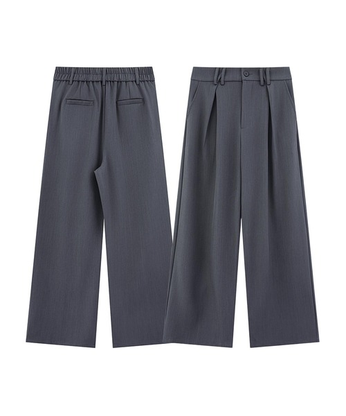 aimoha（アイモハ）の「ワイドタックパンツ（スラックス・メンズ・ブラック/チョコ/ライトベージュ/グレー・LARGE/MEDIUM）」の3枚目の写真