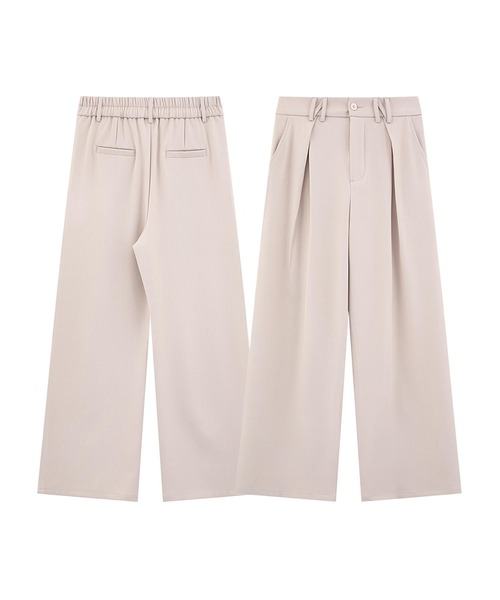 aimoha（アイモハ）の「ワイドタックパンツ（スラックス・メンズ・ブラック/チョコ/ライトベージュ/グレー・LARGE/MEDIUM）」の4枚目の写真