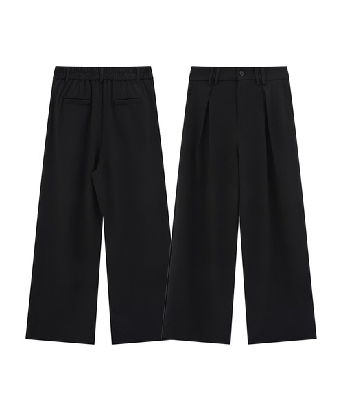 aimoha（アイモハ）の「ワイドタックパンツ（スラックス・メンズ・ブラック/チョコ/ライトベージュ/グレー・LARGE/MEDIUM）」の2枚目の写真