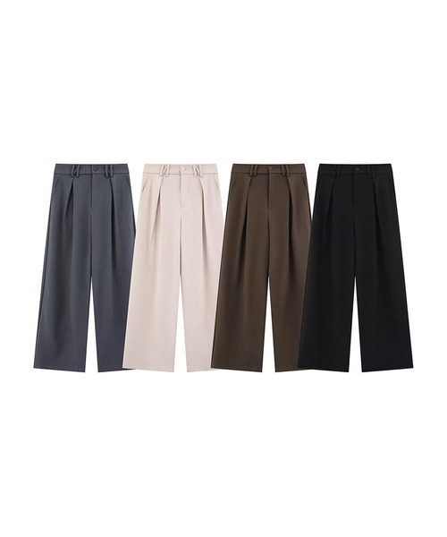 aimoha（アイモハ）の「ワイドタックパンツ（スラックス・メンズ・ブラック/チョコ/ライトベージュ/グレー・LARGE/MEDIUM）」の9枚目の写真