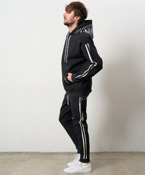 STUD MUFFIN（スタッドマフィン）の「mp13662- T-Rストレッチポンチ スターノルディックフロッキー ラインリブパンツ（その他パンツ・メンズ・オフホワイト/ブラック/ミックスグレー・2/3/4/5）」の16枚目の写真