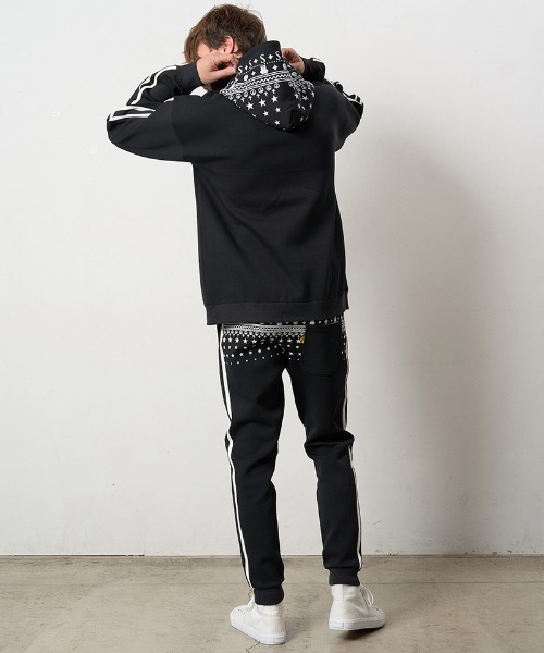 STUD MUFFIN（スタッドマフィン）の「mp13662- T-Rストレッチポンチ スターノルディックフロッキー ラインリブパンツ（その他パンツ・メンズ・オフホワイト/ブラック/ミックスグレー・2/3/4/5）」の17枚目の写真