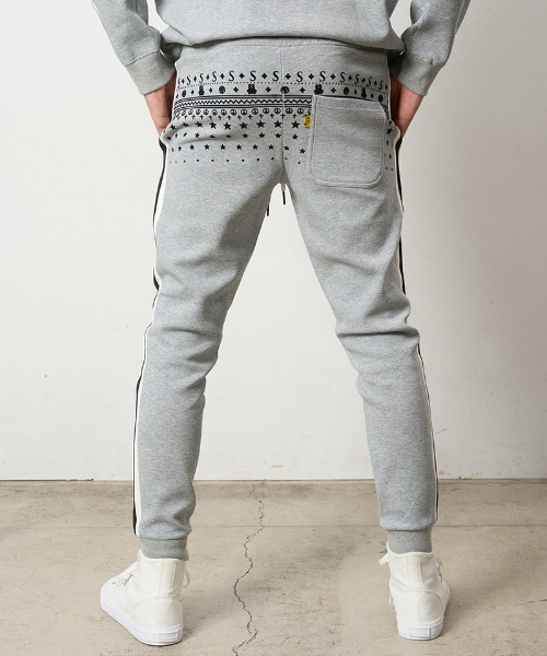 STUD MUFFIN（スタッドマフィン）の「mp13662- T-Rストレッチポンチ スターノルディックフロッキー ラインリブパンツ（その他パンツ・メンズ・オフホワイト/ブラック/ミックスグレー・2/3/4/5）」の10枚目の写真