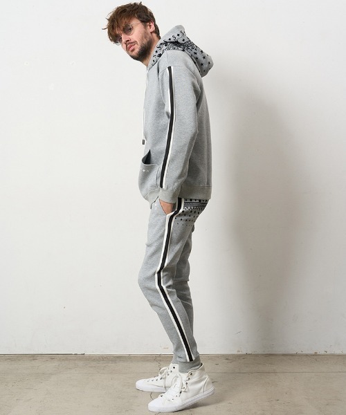 STUD MUFFIN（スタッドマフィン）の「mp13662- T-Rストレッチポンチ スターノルディックフロッキー ラインリブパンツ（その他パンツ・メンズ・オフホワイト/ブラック/ミックスグレー・2/3/4/5）」の12枚目の写真