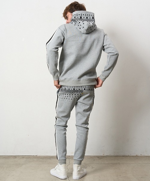 STUD MUFFIN（スタッドマフィン）の「mp13662- T-Rストレッチポンチ スターノルディックフロッキー ラインリブパンツ（その他パンツ・メンズ・オフホワイト/ブラック/ミックスグレー・2/3/4/5）」の5枚目の写真