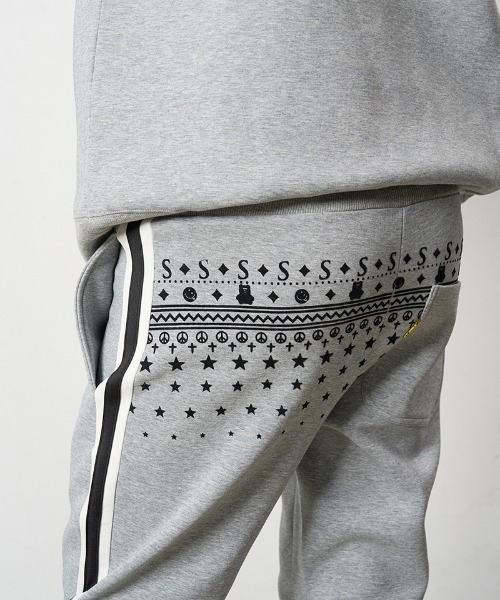 STUD MUFFIN（スタッドマフィン）の「mp13662- T-Rストレッチポンチ スターノルディックフロッキー ラインリブパンツ（その他パンツ・メンズ・オフホワイト/ブラック/ミックスグレー・2/3/4/5）」の7枚目の写真