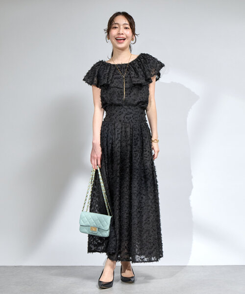 La boutique BonBon（ラブティックボンボン）の「【セットアップ可・お上品見え】カットジャガードバックレースアップスカート（スカート・レディース・ホワイト/ブラック・38/36）」の10枚目の写真