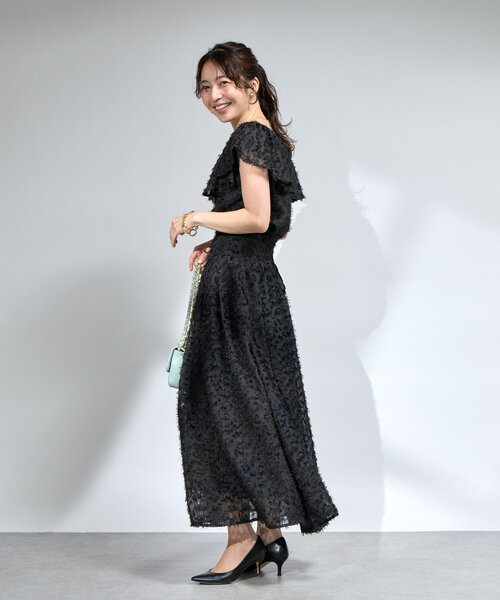 La boutique BonBon（ラブティックボンボン）の「【セットアップ可・お上品見え】カットジャガードバックレースアップスカート（スカート・レディース・ホワイト/ブラック・38/36）」の11枚目の写真