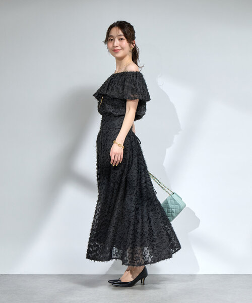 La boutique BonBon（ラブティックボンボン）の「【セットアップ可・お上品見え】カットジャガードバックレースアップスカート（スカート・レディース・ホワイト/ブラック・38/36）」の14枚目の写真