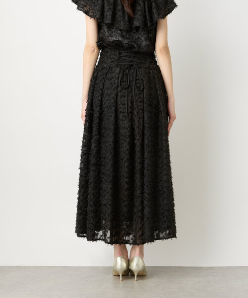 La boutique BonBon（ラブティックボンボン）の「【セットアップ可・お上品見え】カットジャガードバックレースアップスカート（スカート・レディース・ホワイト/ブラック・38/36）」の18枚目の写真