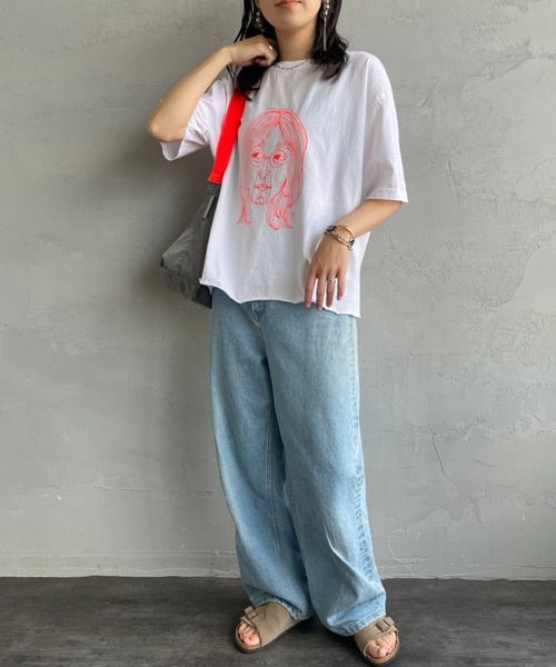 FUNG（ファング）の「[FUNG/ファング] J カットオフ プリントＴシャツ（Tシャツ/カットソー・レディース・ホワイト・M）」の2枚目の写真