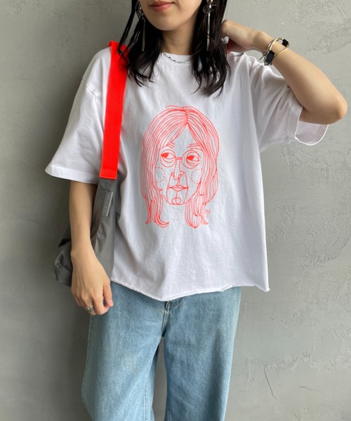 FUNG（ファング）の「[FUNG/ファング] J カットオフ プリントＴシャツ（Tシャツ/カットソー・レディース・ホワイト・M）」の4枚目の写真