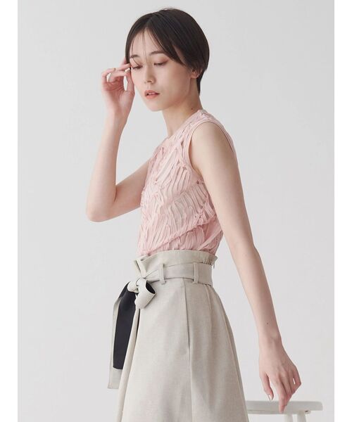 TONAL（トーナル）の「刺繍レーストップス（Tシャツ/カットソー・レディース・ベビーピンク/オフホワイト/ブラック・MEDIUM）」の8枚目の写真