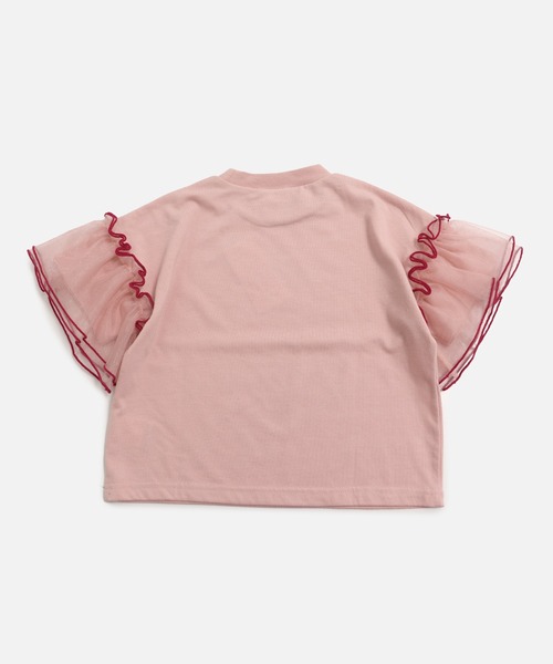 JAM & LINK（ジャムアンドリンク）の「袖チュールフリルTシャツ（Tシャツ/カットソー・キッズ・スモークピンク/ブラック/ホワイト・150cm/160cm/110cm/100cm/120cm/130cm/140cm）」の10枚目の写真