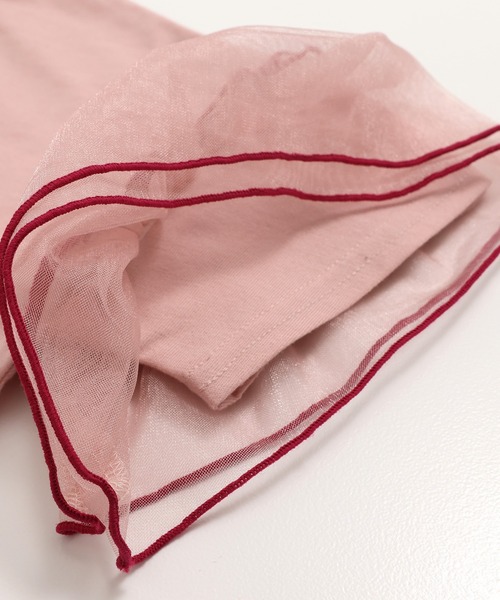 JAM & LINK（ジャムアンドリンク）の「袖チュールフリルTシャツ（Tシャツ/カットソー・キッズ・スモークピンク/ブラック/ホワイト・150cm/160cm/110cm/100cm/120cm/130cm/140cm）」の7枚目の写真