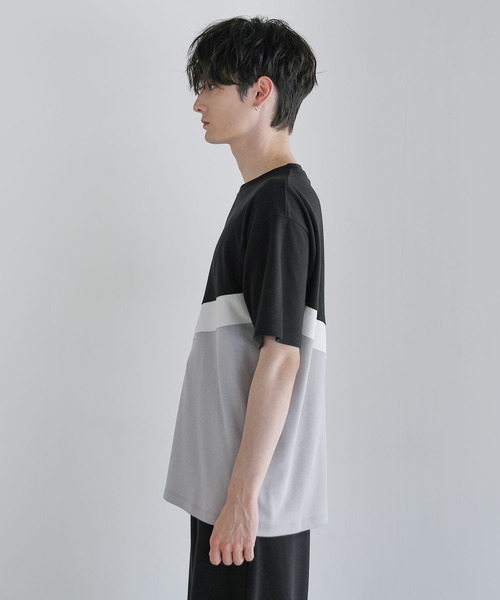ASTRONOMY(アストロノミー)の「Buyer’s Select/ポンチ×フェイクスウェードVCUT切替ハーフジップTシャツ(Tシャツ/カットソー・メンズ・ブラック系/ネイビー系/グレー系・L/M)」の19枚目の写真