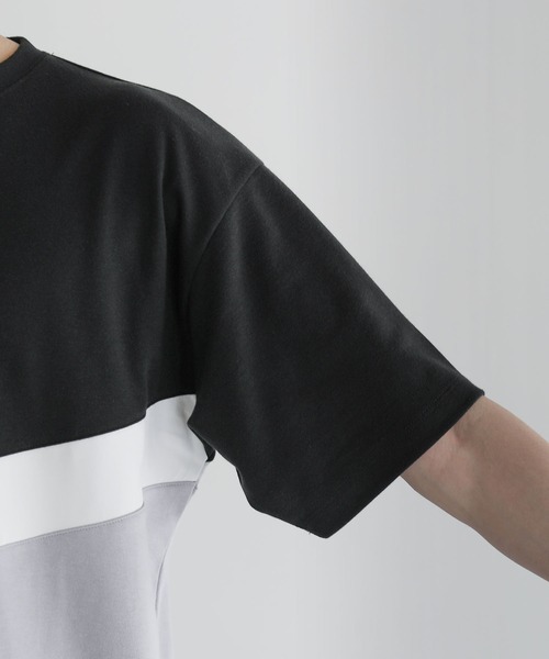 ASTRONOMY(アストロノミー)の「Buyer’s Select/ポンチ×フェイクスウェードVCUT切替ハーフジップTシャツ(Tシャツ/カットソー・メンズ・ブラック系/ネイビー系/グレー系・L/M)」の22枚目の写真