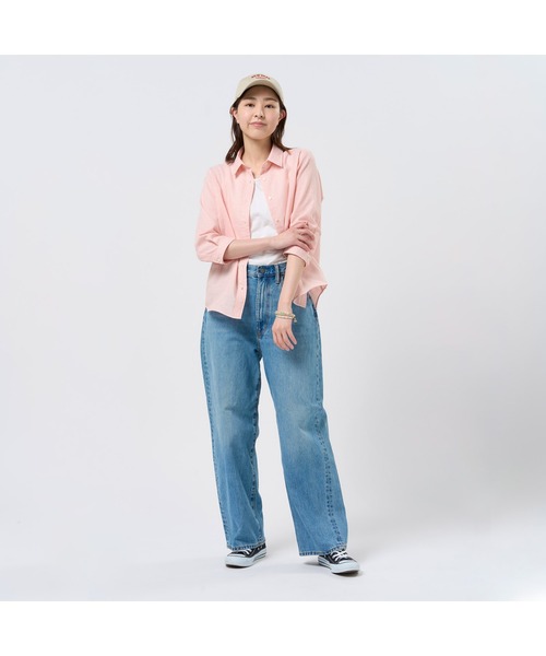 TOKYO SHIRTS（トウキョウシャツ）の「【Pitta Re:)】ふわっとガーゼシャツ 七分袖 綿100% レディースカジュアルシャツ（シャツ/ブラウス・レディース・オレンジ・S/M/L/LL）」の7枚目の写真