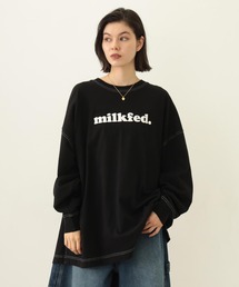ミルクフェド ロンT 黒 MILKFED.｜ミルクフェドのTシャツ/カットソー（ブラック/黒色系